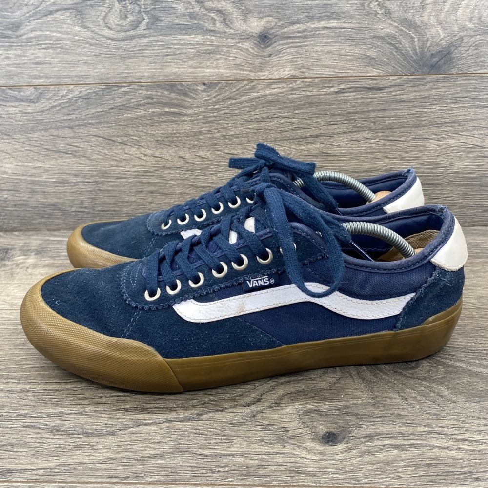 Vans Gilbert Crockett Pro Shoes Men 9.5 Navy Blue White Gum Suede Skate Sneakers